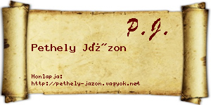 Pethely Jázon névjegykártya